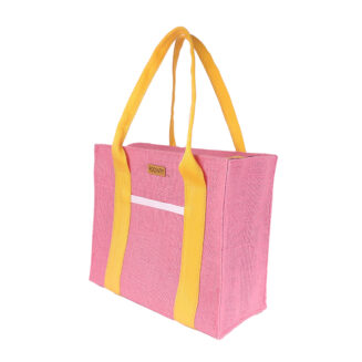 Foonty Stripe Pattern Jute Lunch Bag