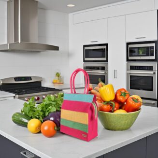 Foonty Multicolor Daily Use Jute Lunch Bag
