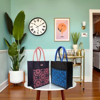 Foonty Front Pocket Jute Lunch Bag(Pack of 2)